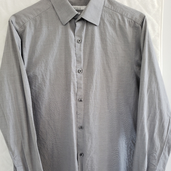 Perry Ellis Portfolio Fine Plaid Print Slim Fit Dress Shirt - Picture 2 of 5